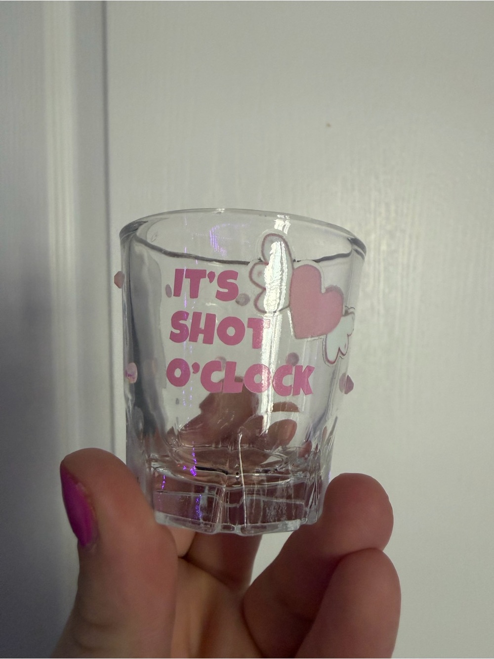 It's Shot O'Clock Pink Shot Glass